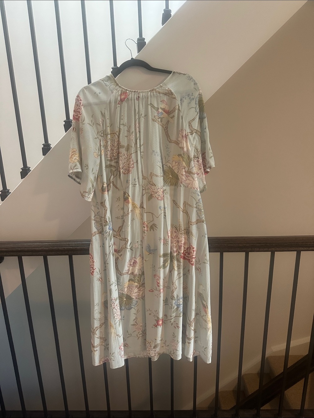 Pastel  Floral A-Line Dress in Light Mint